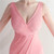 In Stock:Ship in 48 Hours Pink Deep V-neck Pleats Party Dress