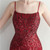 In Stock:Ship in 48 Hours Burgundy Sequins Spaghetti Straps Split Party Dress