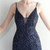 In Stock:Ship in 48 Hours Navy Blue Tulle Sequins Backless Party Dress