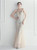 In Stock:Ship in 48 Hours Apricot Silver Tulle Sequins Backless Party Dress