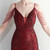 In Stock:Ship in 48 Hours Sexy Burgundy Tulle Sequins Beading Party Dress
