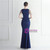 In Stock:Ship in 48 Hours Navy Blue Scoop Mermaid Beading Party Dress