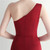 In Stock:Ship in 48 Hours Burgundy One Shoulder Mesh Perspective Party Dress
