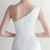 In Stock:Ship in 48 Hours White One Shoulder Mesh Perspective Beading Party Dress