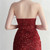 In Stock:Ship in 48 Hours Dark Red Split Sequins Feather Party Dress