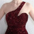 In Stock:Ship in 48 Hours Burgundy Sequins Pleats One Shoulder Party Dress