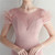 In Stock:Ship in 48 Hours Pink Cap Sleeve Feather Party Dress