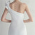 In Stock:Ship in 48 Hours White One Shoulder Beading Split Party Dress