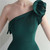 In Stock:Ship in 48 Hours Green One Shoulder Beading Split Party Dress