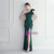 In Stock:Ship in 48 Hours Green One Shoulder Beading Split Party Dress