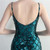 In Stock:Ship in 48 Hours Green Mermaid Sequins Beading Split Party Dress