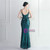 In Stock:Ship in 48 Hours Green Mermaid Sequins Beading Split Party Dress