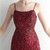 In Stock:Ship in 48 Hours Burgundy Sequins Backless Beading Split Party Dress