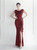 In Stock:Ship in 48 Hours Burgundy Sequins Cap Sleeve Party Dress