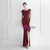 In Stock:Ship in 48 Hours Burgundy Sequins Cap Sleeve Party Dress