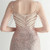 In Stock:Ship in 48 Hours Gold Spaghetti Straps Beading Split Party Dress