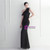In Stock:Ship in 48 Hours Black One Shoulder Feather Party Dress