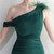 In Stock:Ship in 48 Hours Dark Green One Shoulder Feather Party Dress