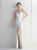 In Stock:Ship in 48 Hours White Sequins Split Cross Straps Party Dress