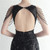 In Stock:Ship in 48 Hours Black Mermaid Open Back Beading Party Dress
