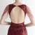 In Stock:Ship in 48 Hours Burgundy Mermaid Open Back Beading Party Dress