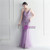 In Stock:Ship in 48 Hours Purple Tulle Sequins Backless Beading Party Dress