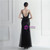 In Stock:Ship in 48 Hours Black Tulle Sequins Backless Beading Party Dress