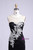 Trendy Scoop Floor Length See Through Back Appliques Party Polyester Formal Black