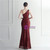 In Stock:Ship in 48 Hours Burgundy Sequins Split One Shoulder Party Dress