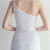 In Stock:Ship in 48 Hours White Sequins One Shoulder Feather Party Dress