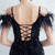 In Stock:Ship in 48 Hours Black Sequins Feather Split Party Dress
