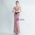 In Stock:Ship in 48 Hours Pink Sequins Feather Split Party Dress