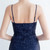 In Stock:Ship in 48 Hours Navy Blue Sequins Pleats Split Party Dress