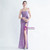 In Stock:Ship in 48 Hours Purple Sequins Pleats Split Party Dress