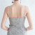 In Stock:Ship in 48 Hours Apricot Silver Sequins Pleats Split Party Dress