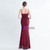 In Stock:Ship in 48 Hours Burgundy Sequins Pleats Split Party Dress