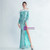 In Stock:Ship in 48 Hours Mint Green Long Sleeve Sequins Feather Party Dress