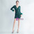 In Stock:Ship in 48 Hours Green V-neck Long Sleeve Mini/Short Party Dress