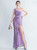 In Stock:Ship in 48 Hours Purple Mermaid One Shoulder Feather Party Dress