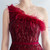 In Stock:Ship in 48 Hours Burgundy Mermaid One Shoulder Feather Party Dress