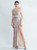 In Stock:Ship in 48 Hours Gold Mermaid One Shoulder Feather Party Dress