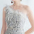 In Stock:Ship in 48 Hours Apricot Silver Mermaid One Shoulder Feather Party Dress