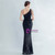 In Stock:Ship in 48 Hours Black One Shoulder Sequins Feather Party Dress