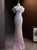 Purple Sequins Mermaids Off the Shoulder Prom Dress