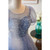 Blue Tulle Puff Sleeve Beading Sequins Prom Dress