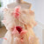 Champagne Tulle Strapless Flower Prom Dress