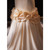 Champagne Mermaid Spaghetti Straps Pearls Flower Wedding Dress