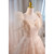 Champagne Tulle Square Puff Sleeve Prom Dress