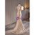 Champagne Mermaid Sequins Puff Sleeve Prom Dress