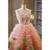 Champagne Tulle Tiers Sequins Quinceanera Dress